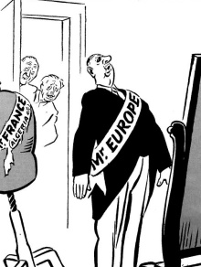 Caricature de Charles de Gaulle sur l'Europe